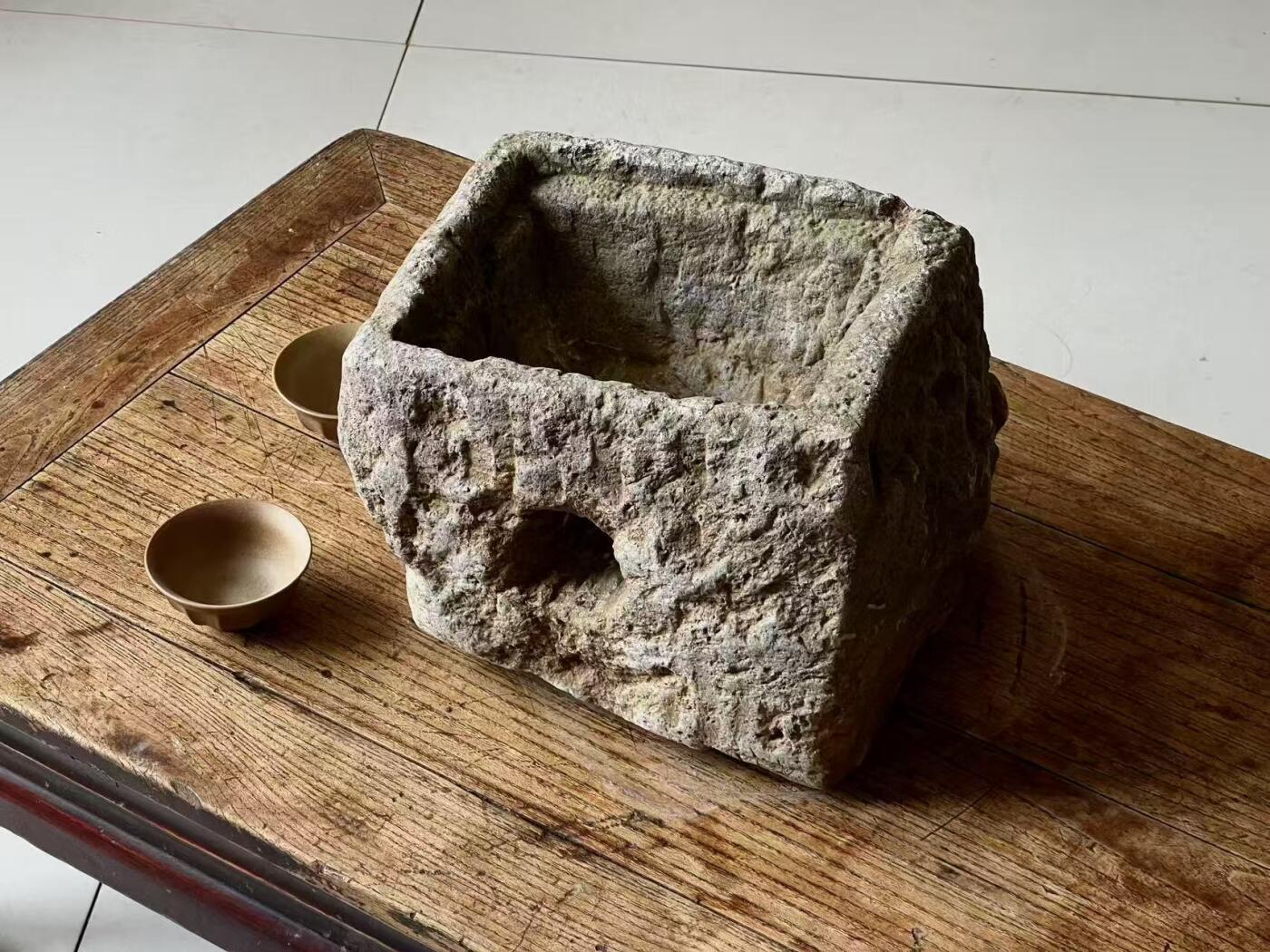 明代滑石石炉：器型古拙，包老到代28/22/21cm    处理1280
