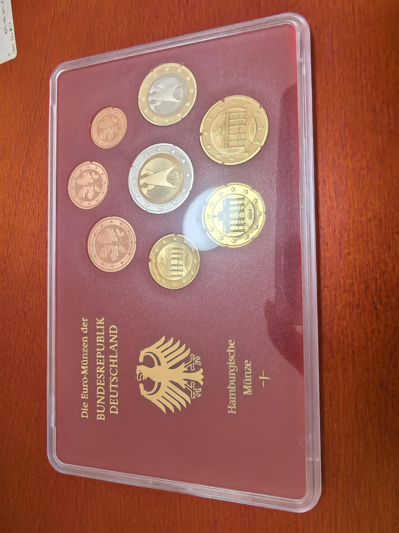 长老汇蛇年精选第五十七场拍卖 2004J德国欧元8枚精制套装，含外纸