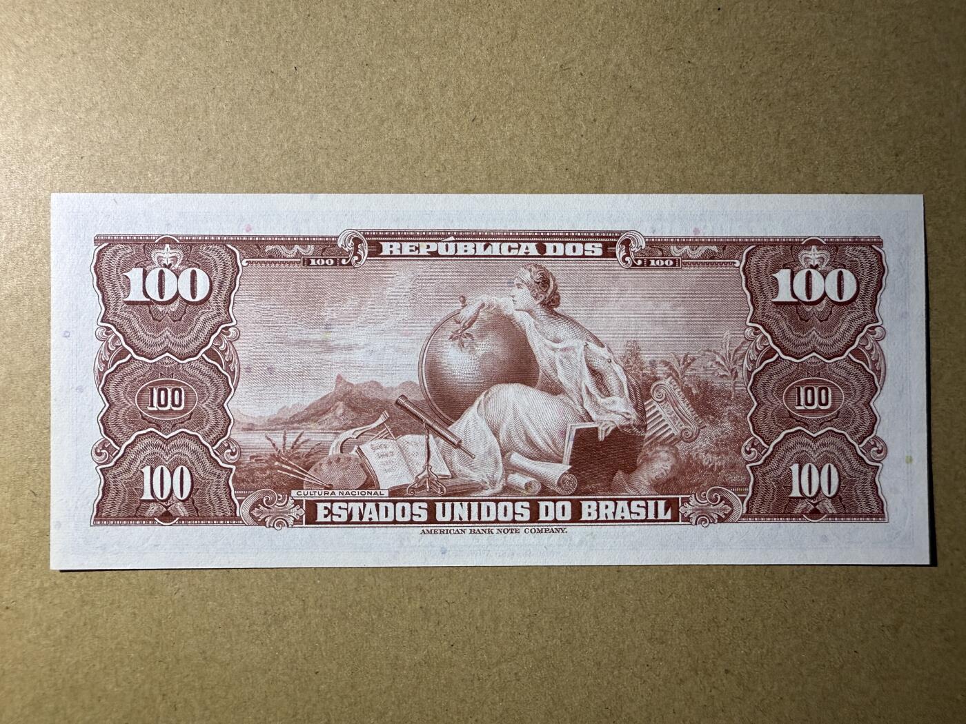 《艾美收藏》第214期-10.7周二国庆外币超白金场 巴西100克鲁塞罗 UNC 1964年老版本