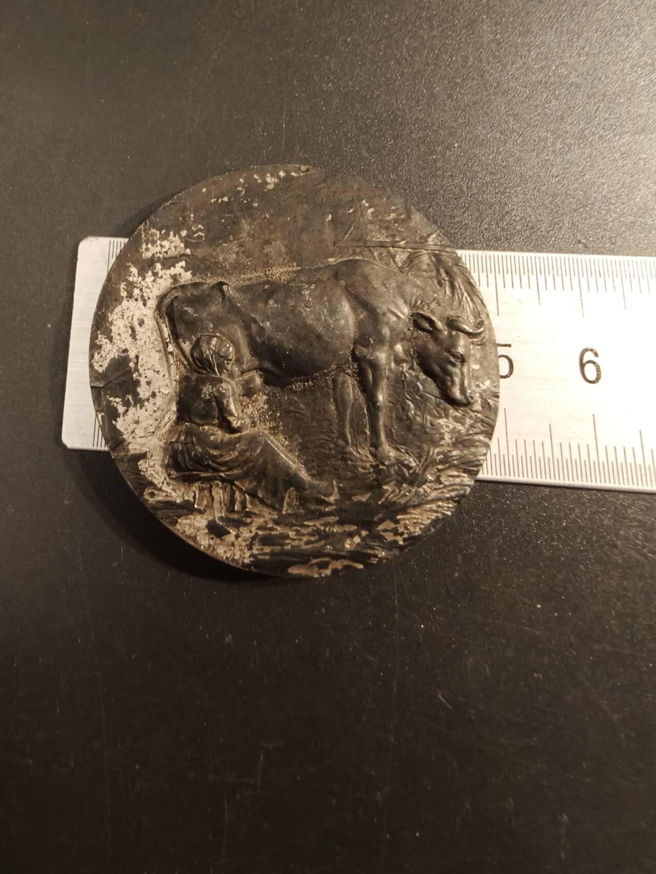 老王徽章第154期 法国众议院赠镀银大铜章    直径 49mm.   重量58.3g