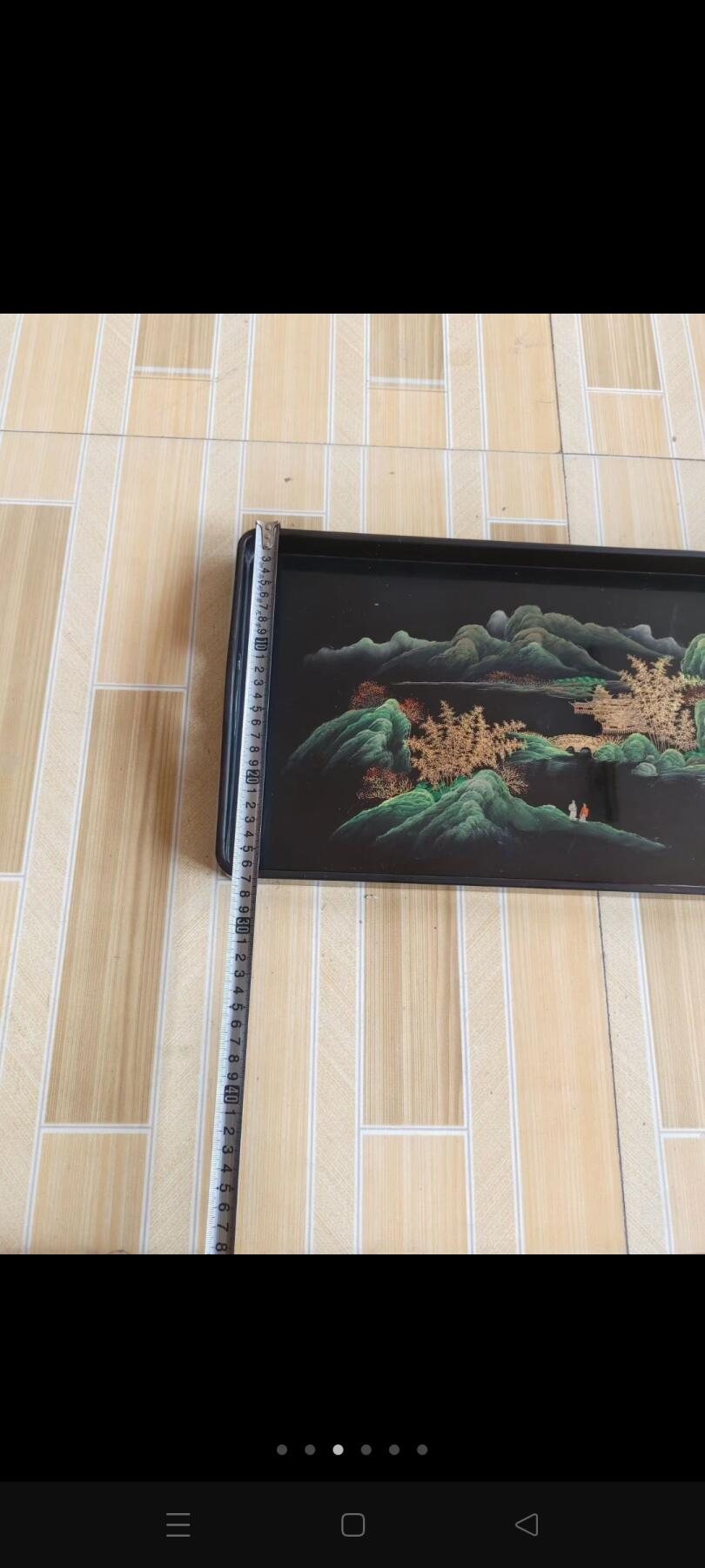 拆迁收来民国木胎大漆托盘，手绘山水人物，品相好，保老保真。