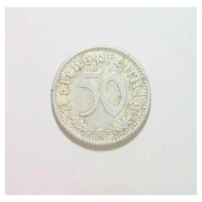 德国第三帝国1935年G版50芬尼 好品 - 德国第三帝国1935年G版50芬尼 好品