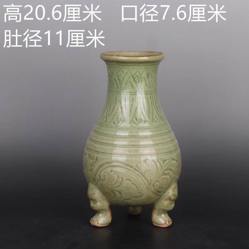 听雨轩  古玩陶瓷专场 耀州窑刻花三足香炉笔筒