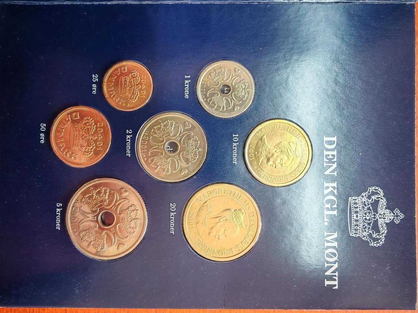 长老汇蛇年精选第五十七场拍卖 2001丹麦7枚套币，卡装，2.8万套
