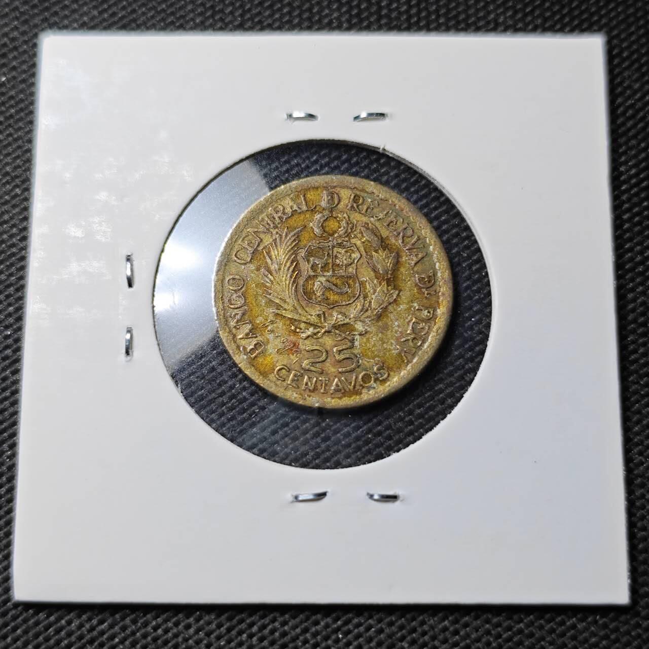 KK钱币收藏小铺 第354场 2月预留时间 周末发货  1965秘鲁25分纪念币  利马造币厂纪念币