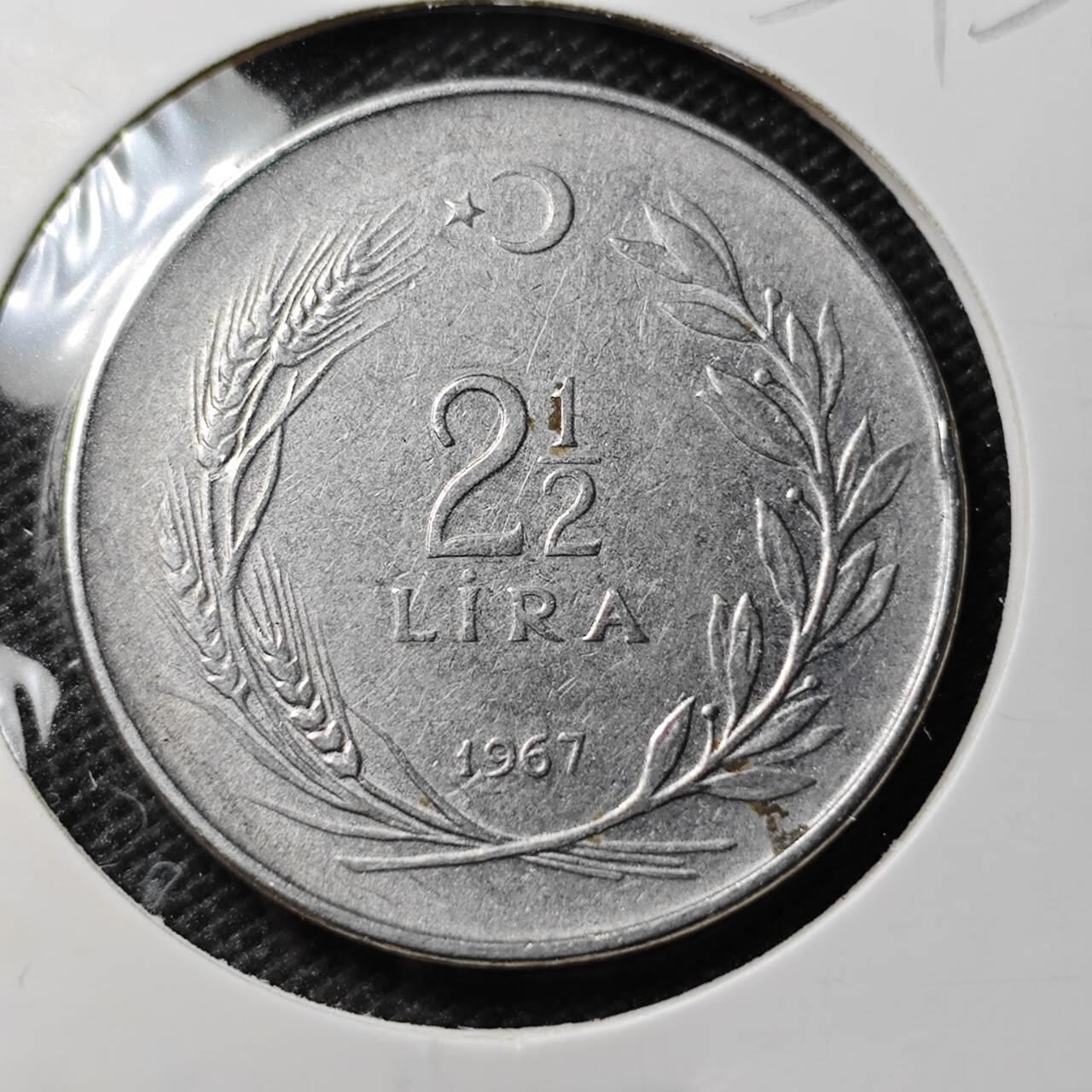 KK钱币收藏小铺 第354场 2月预留时间 周末发货  1967土耳其2.5里拉