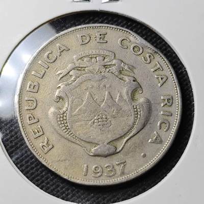 KK钱币收藏小铺 第354场 2月预留时间 周末发货 -  1937哥斯达黎加1科朗