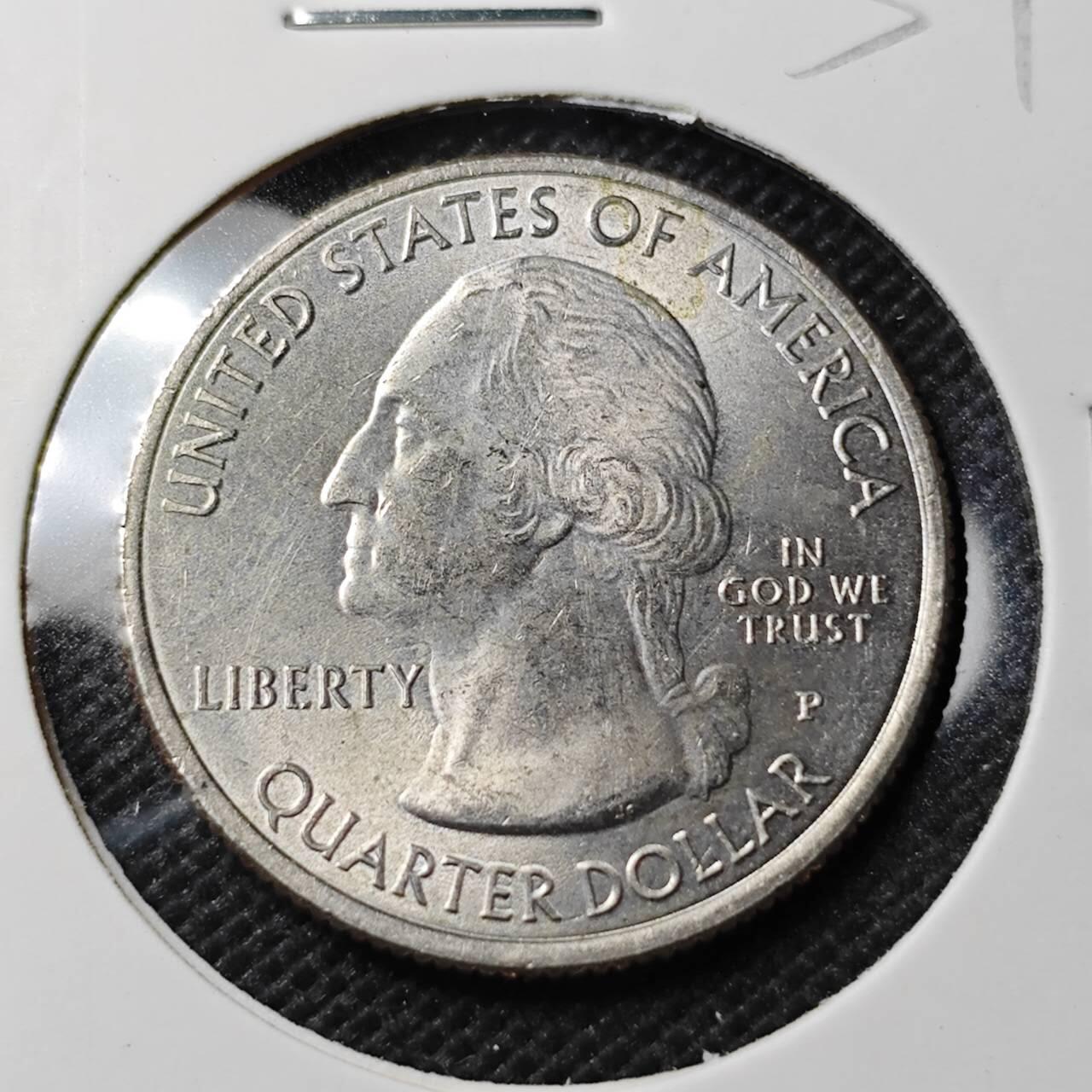 KK钱币收藏小铺 第354场 2月预留时间 周末发货  美国25分纪念币 好品