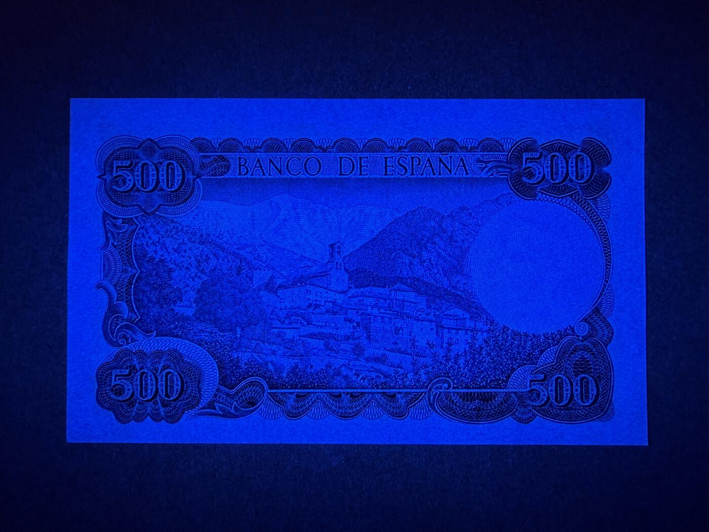 《艾美收藏》第214期-10.7周二国庆外币超白金场 西班牙500比塞塔 UNC 1971年 西班牙诗人维达格尔 无4