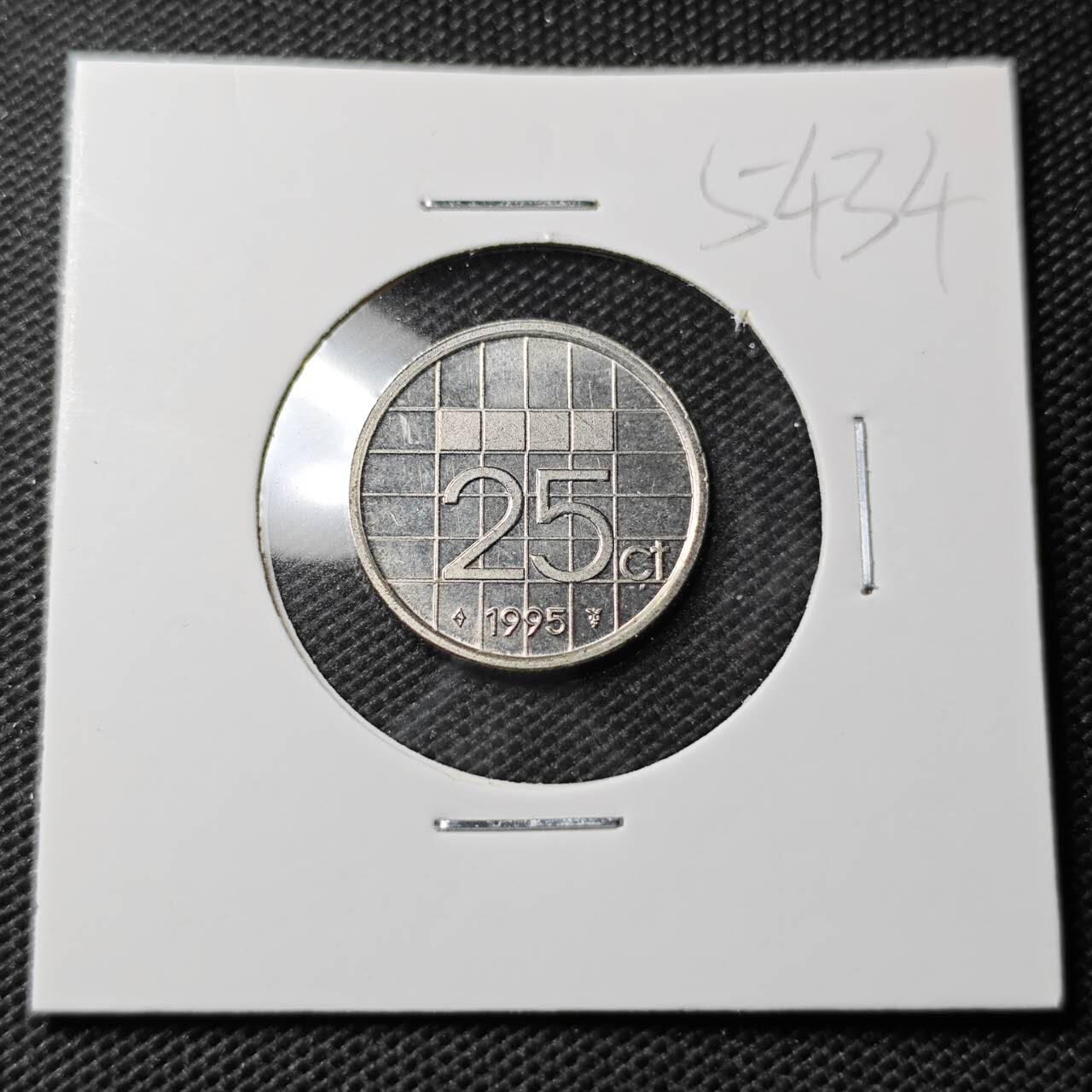KK钱币收藏小铺 第354场 2月预留时间 周末发货  1995荷兰25分