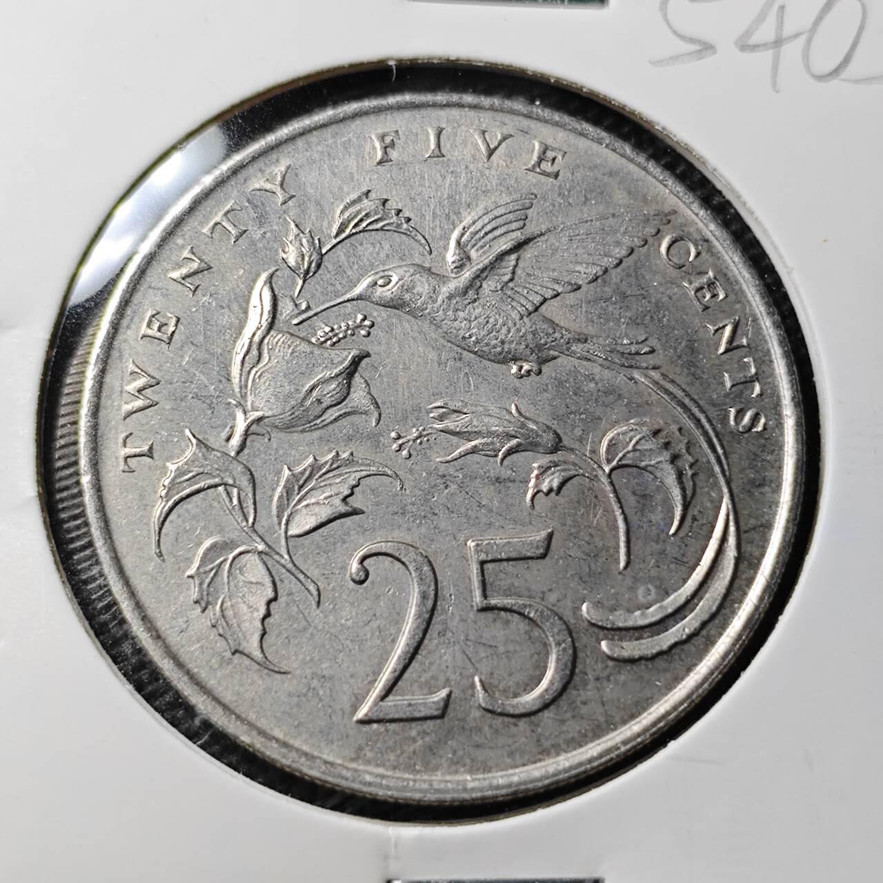 KK钱币收藏小铺 第354场 2月预留时间 周末发货  1987牙买加25分 蜂鸟