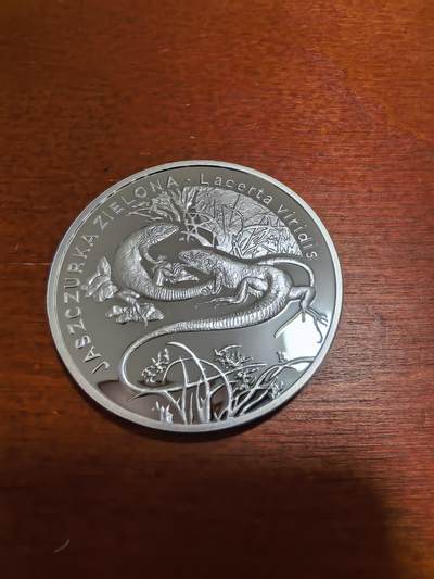 长老汇蛇年精选第五十七场拍卖 - 2009波兰欧洲绿蜥20兹罗提精制银币，28.28克925银