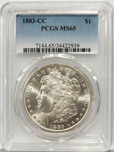 博洋堂世界钱币拍卖第143期（全场包邮） - PCGS MS65 美国1883-CC摩根 稀有卡森厂 高分难得 十字转光