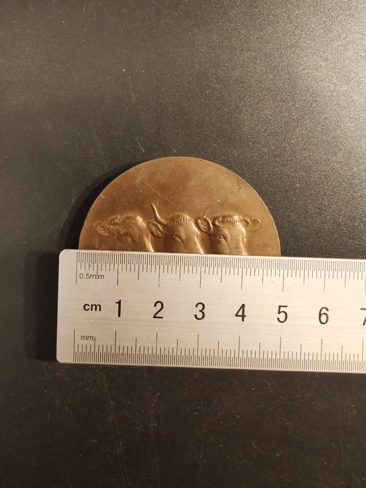老王徽章第154期 法国养殖业协会大铜章    直径50mm   重量66.3g