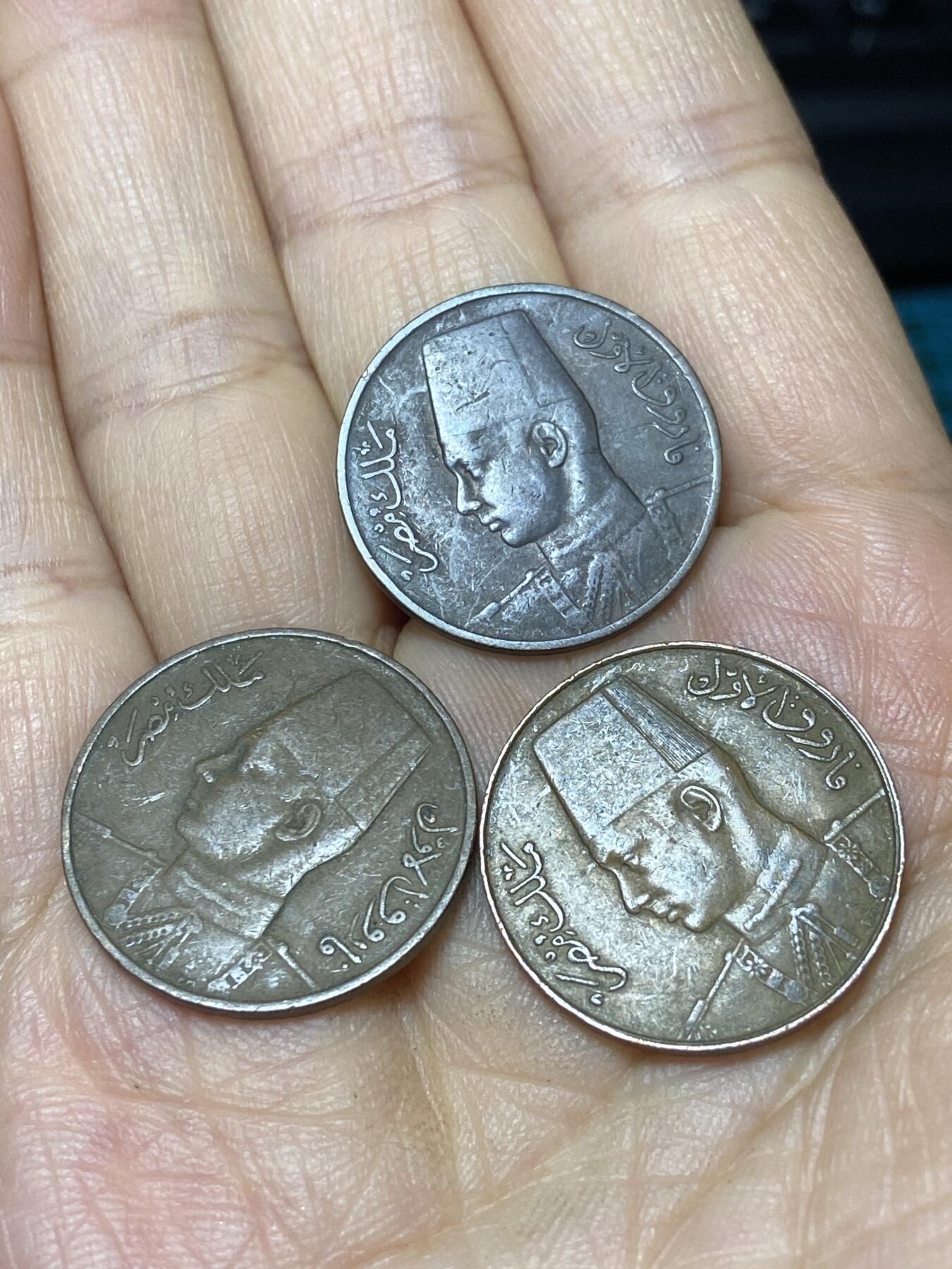 2025年第一百零三场(总第一百二十九场）乔治六世国王各年份1法新专场(免佣金) 埃及王国3枚:1938年1米利姆(法鲁克一世时期)