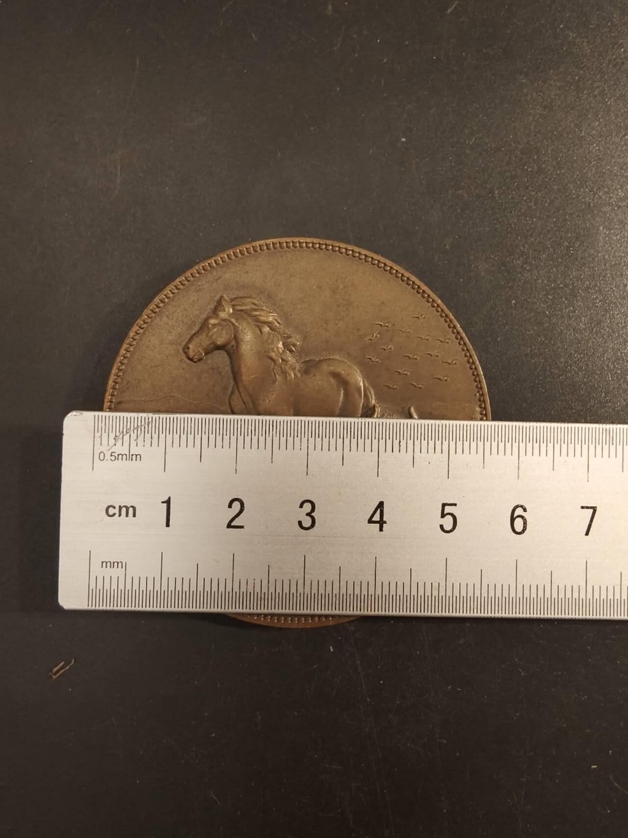 老王徽章第154期 法国众议院赠大铜章     直径57mm.   重量97.5g