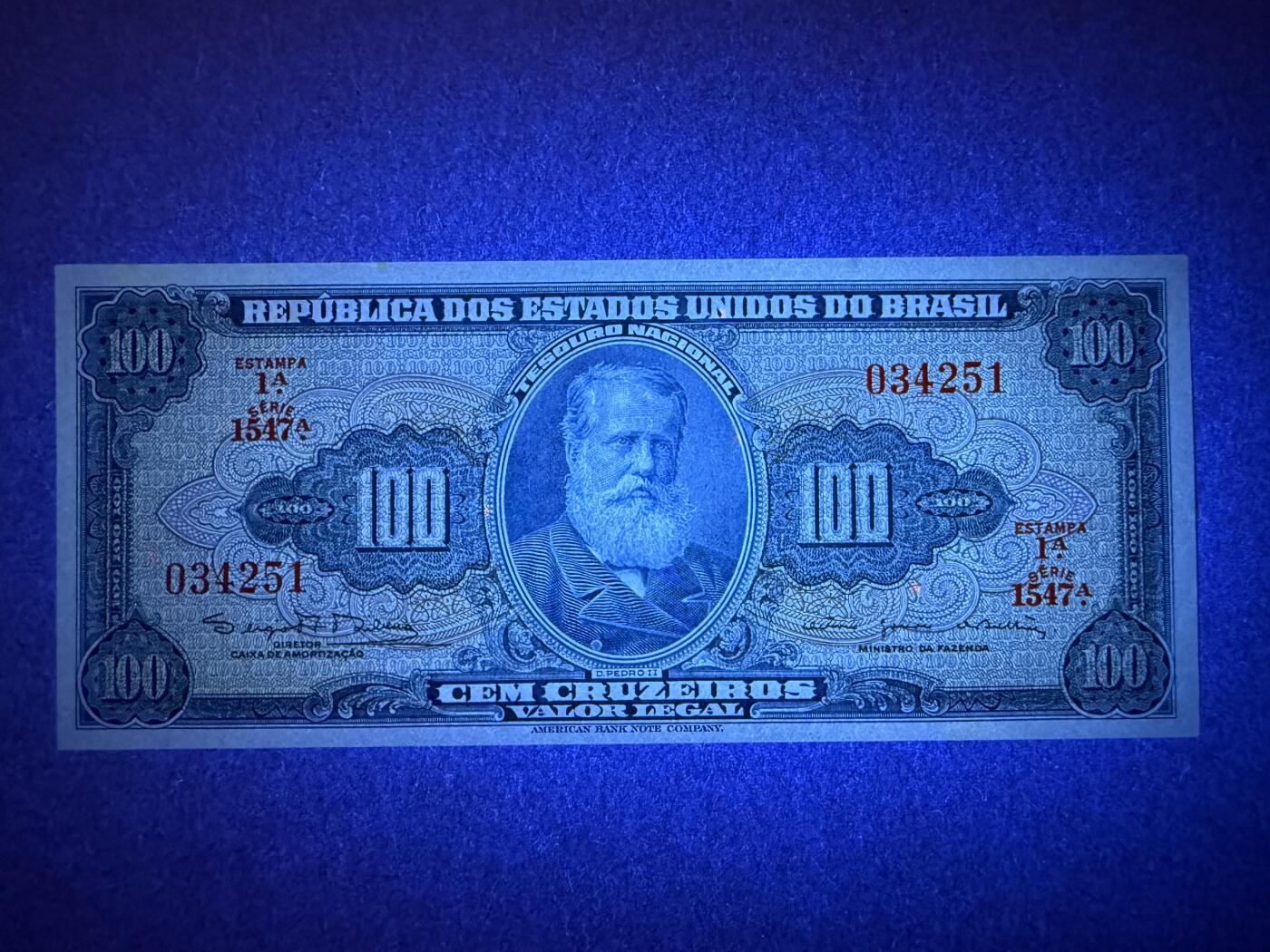 《艾美收藏》第214期-10.7周二国庆外币超白金场 巴西100克鲁塞罗 UNC 1964年老版本