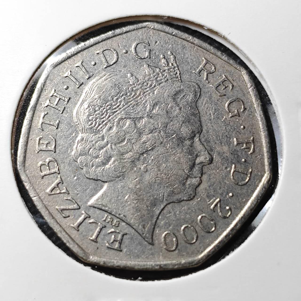 KK钱币收藏小铺 第354场 2月预留时间 周末发货  2000英国50便士纪念币