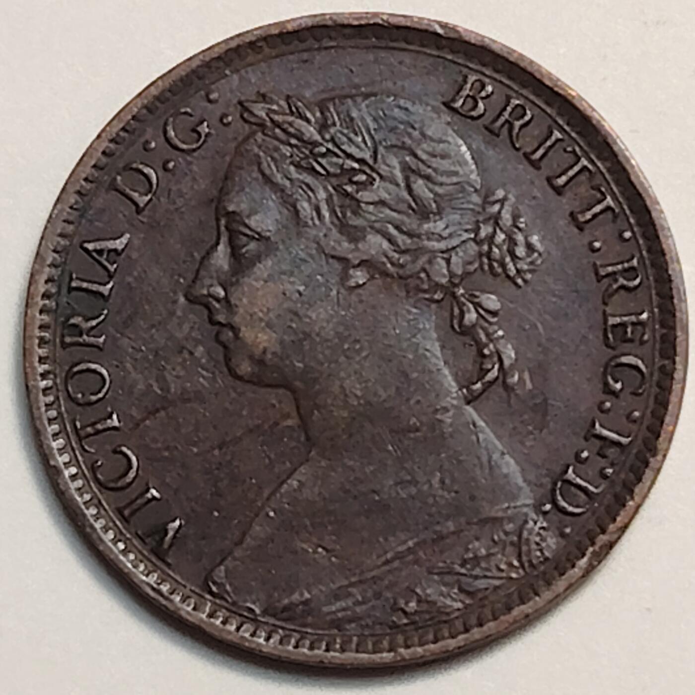 布加迪🐬～世界钱币(上海)🌾第 248 期 /  各国套币和散币 英国🇬🇧 1885年 1法新 20mm