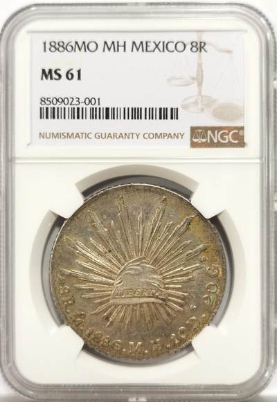 博洋堂世界钱币拍卖第142期（全场包邮） - NGC MS61 墨西哥1881年MO MH版花边鹰洋，漂亮黄油包浆