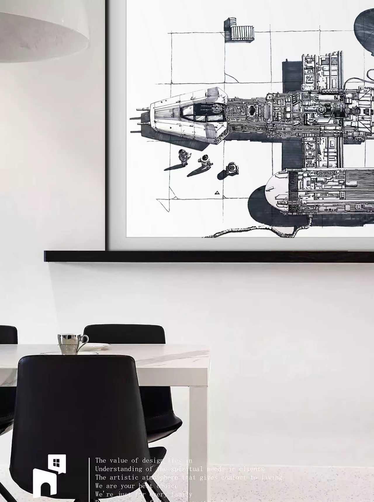 零元拍：歪歪亲笔签名系列作品装饰画，作品名称《Y-WING》，作品尺寸：1.2X0.6M，超厚300g泛太克艺术纸，爱普生原装墨水艺术微喷，限量200张，每张均有艺术家亲笔签名及手写编号，不含装裱