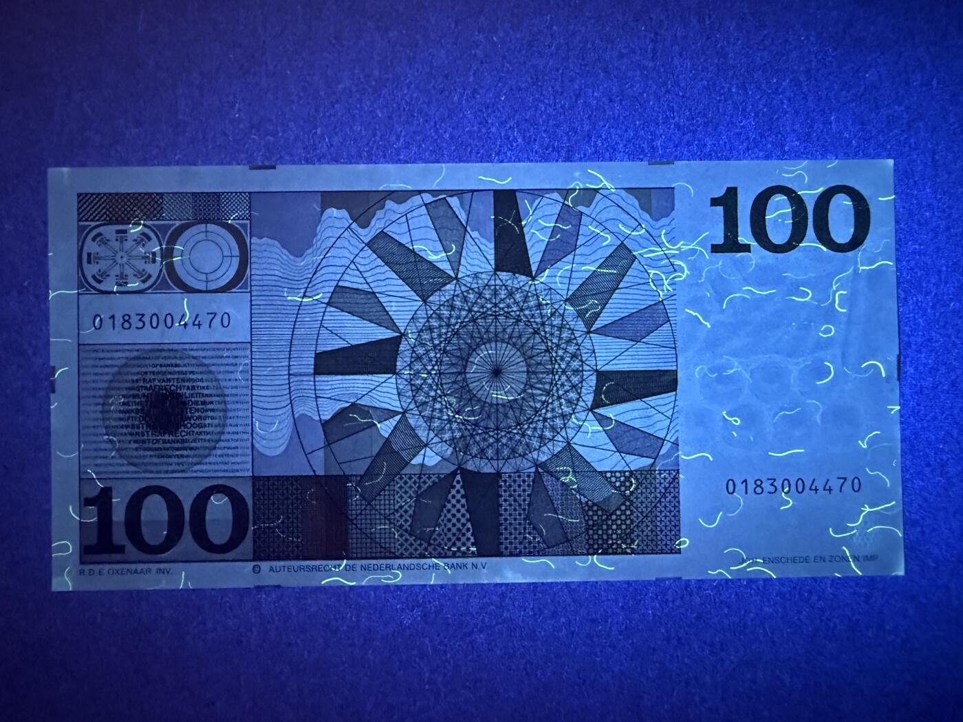 《艾美收藏》第214期-10.7周二国庆外币超白金场 荷兰100盾 UNC 人像版 原票好品 仅边缘荧光