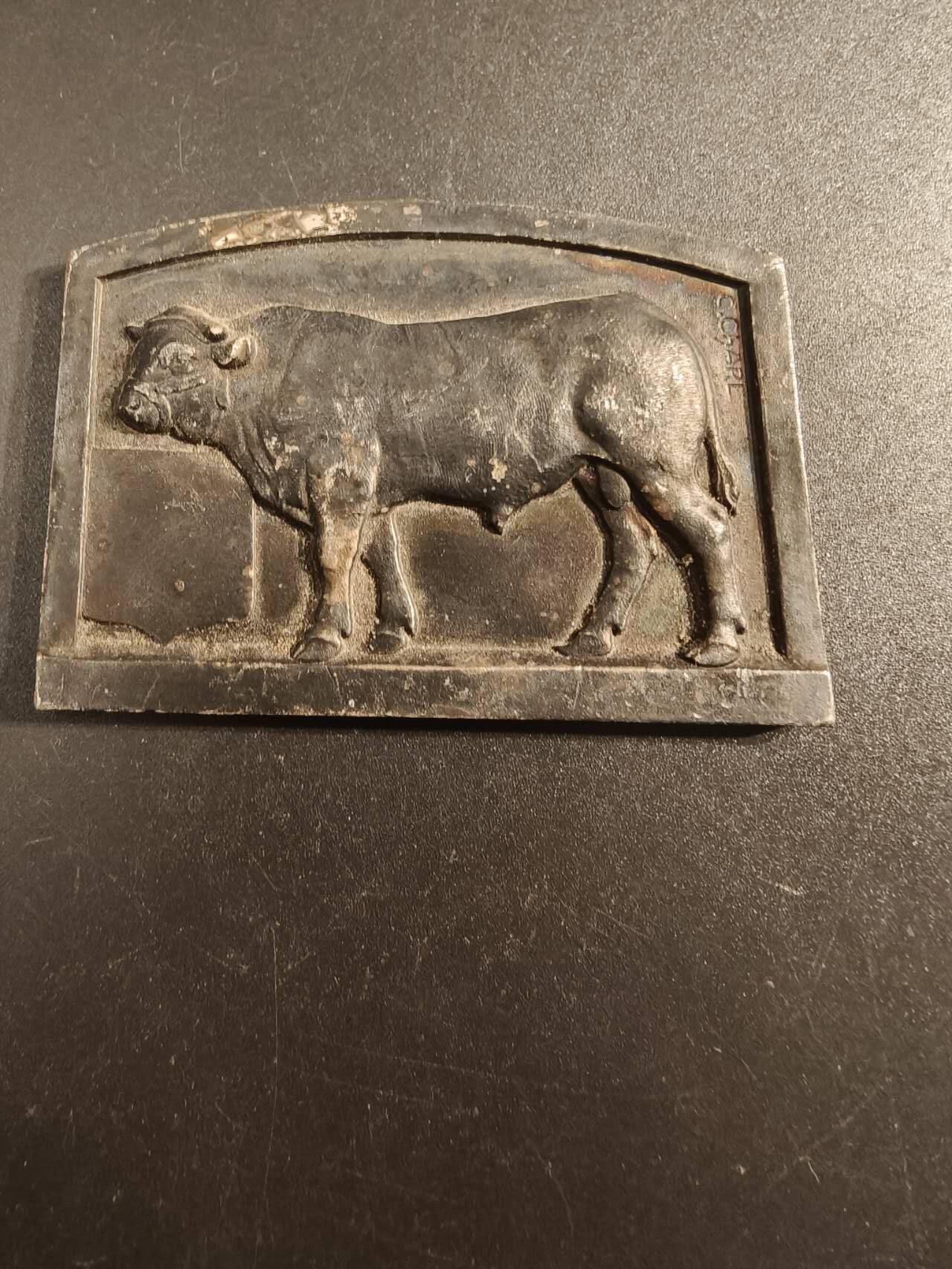 老王徽章第154期 法国农业协会方形镀银大铜章    实发    尺寸63×44mm.   重量96g