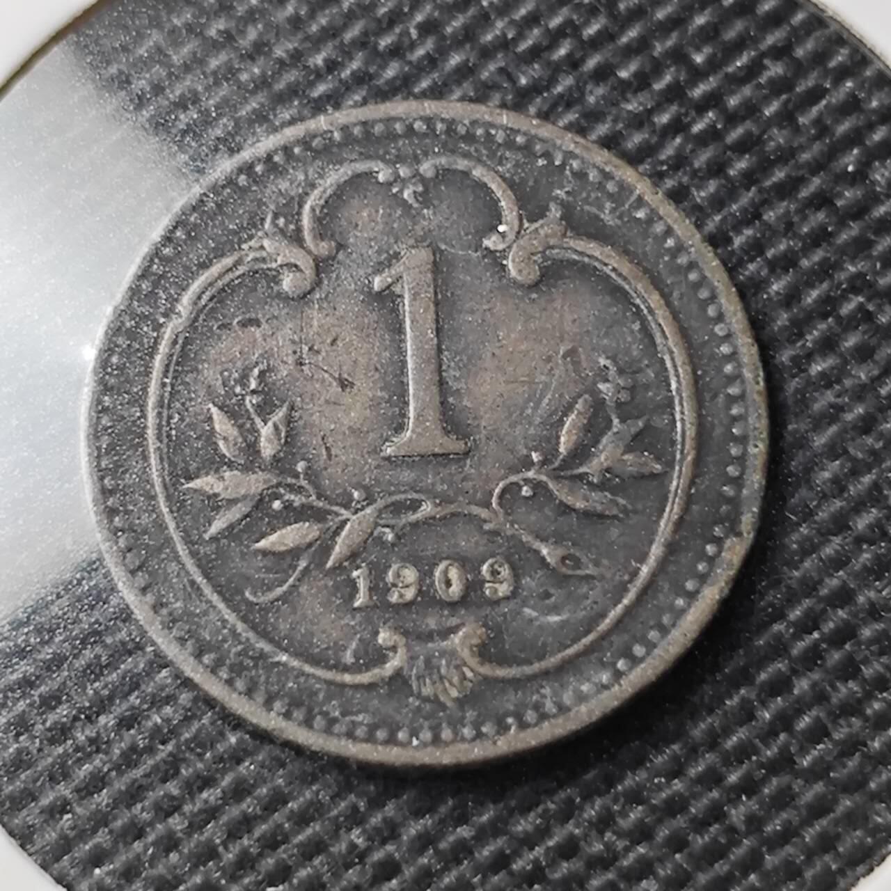 KK钱币收藏小铺 第354场 2月预留时间 周末发货  1909奥地利1格罗申