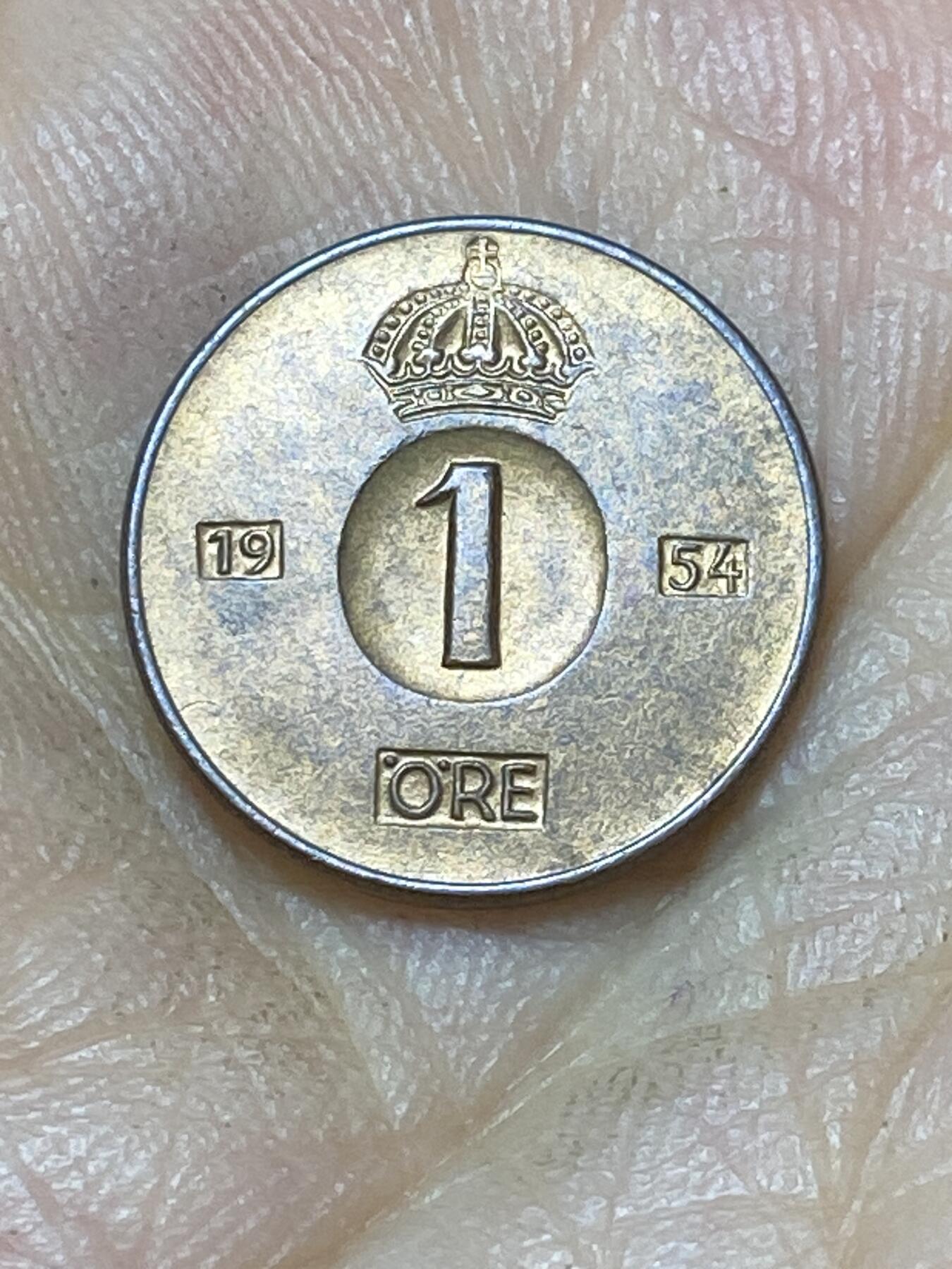 2025年第一百零四场(总第一百三十场）外国好品散币及老藏家邮票场(免佣金) 瑞典🇸🇪1954年1欧尔(古斯塔夫六世时期)
