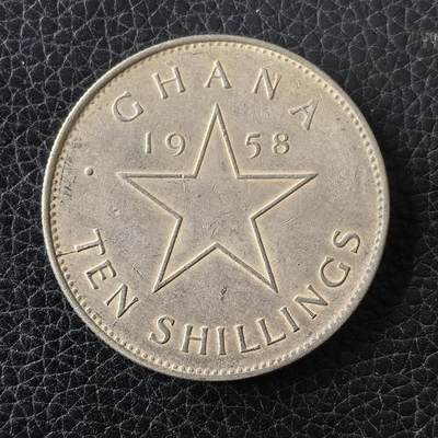 道一币馆币章第一百四十九场 - 加纳1958年首套流通币10先令银币 28.28g 925S 32000