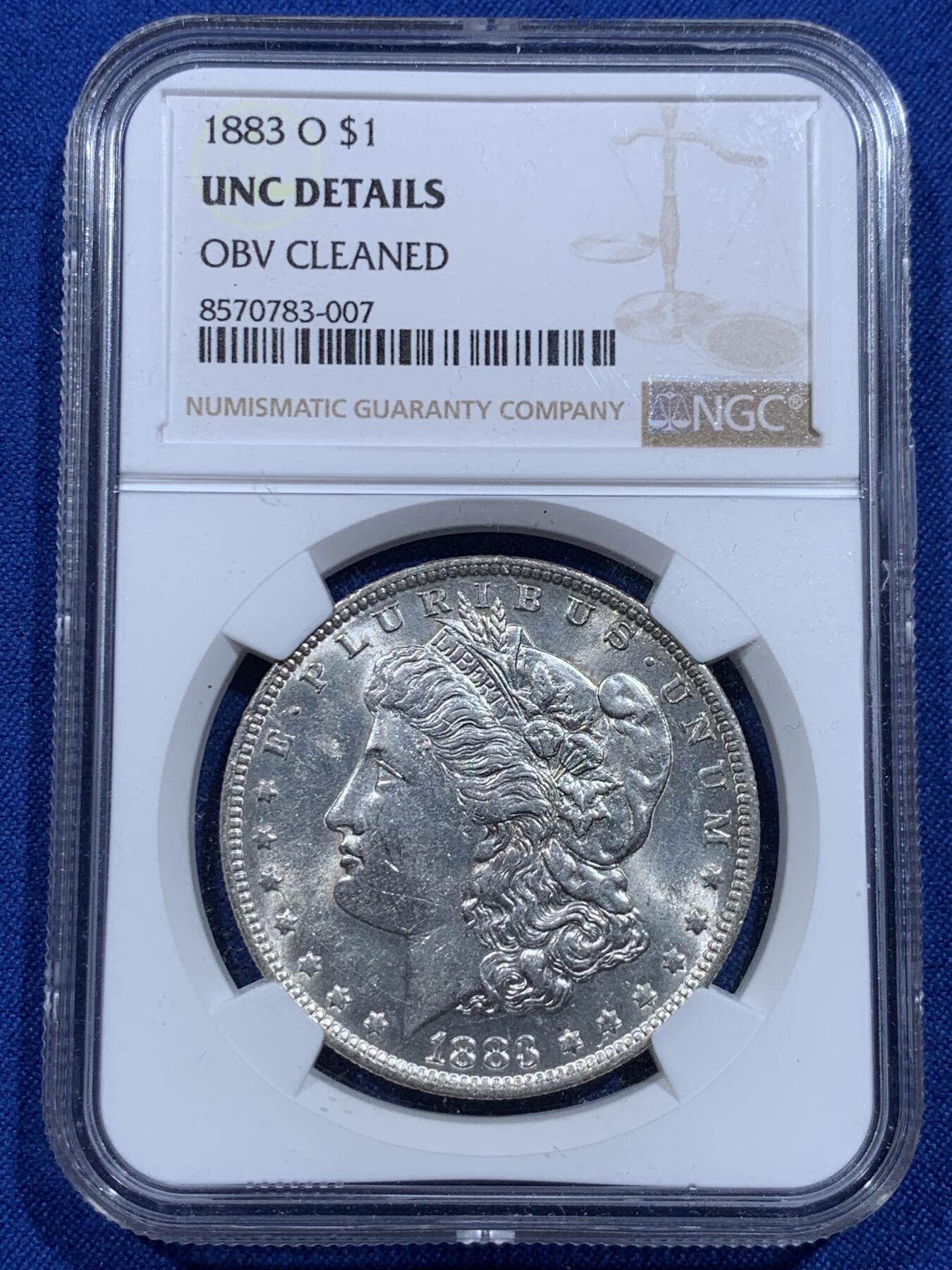 《竞宝斋》第425场 周日，周一  2场连拍 （全场包邮） NGC UNC 1883年美国摩根银币