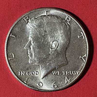 【银质纪念币、国外银币等珍品】限时专场 - 美国1964年 肯尼迪半美元银币 UNC彩币