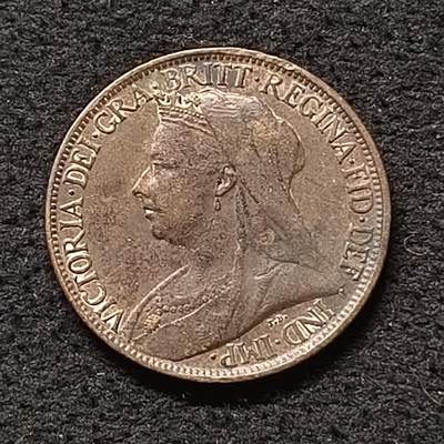 【全场包邮】纯粹捡漏拍466场-待排序 - 英国1901年维多利亚女王1法新铜币