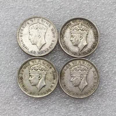 世界钱币专场拍卖 - 1943年英属海峡乔治六世10分银币 4枚一组