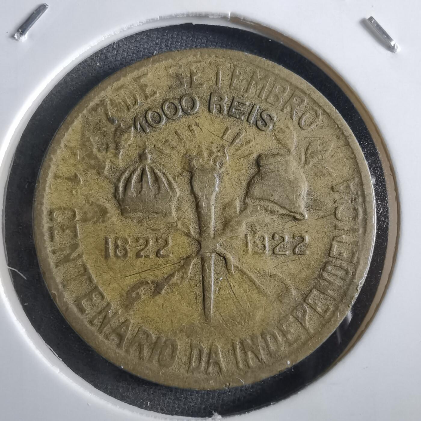沼泽如烟--第862场 巴西纪念币1922年1000瑞斯