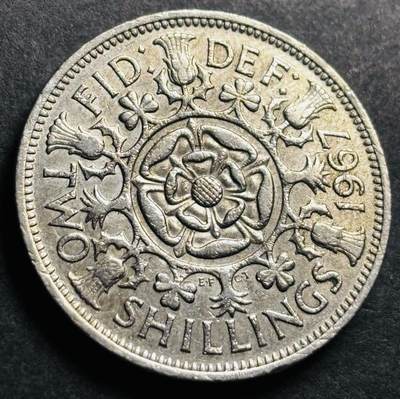 文馨钱币收藏第 274 场，批量银币，散币场 长期接收代拍品 - 1967 年英国伊丽莎白二世 2 先令