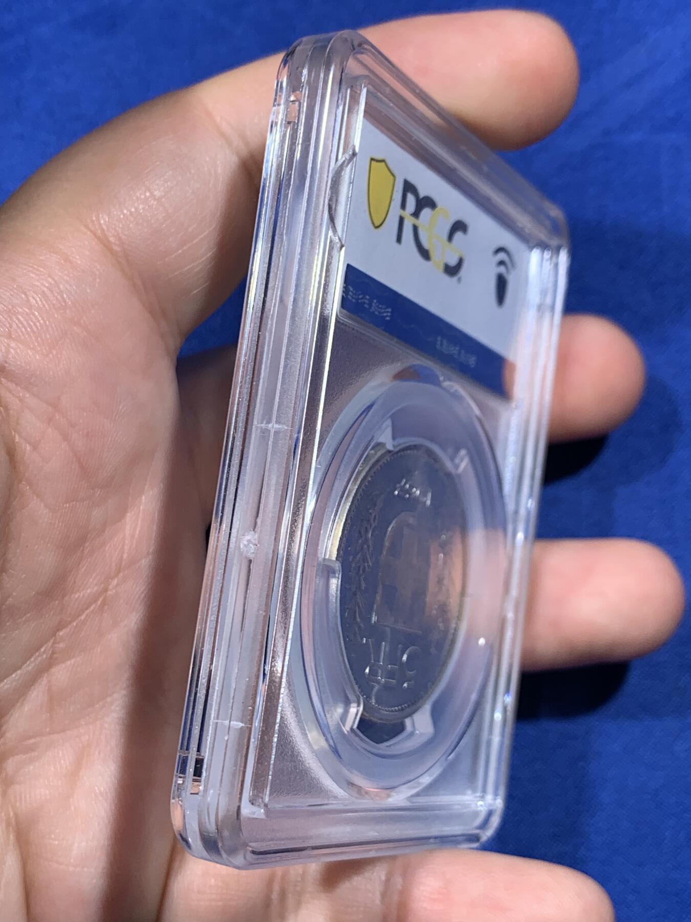 《竞宝斋》第425场 周日，周一  2场连拍 （全场包邮） PCGS MS63 瑞士1967B威廉退尔5法郎银币，转光强烈，个人感觉低评