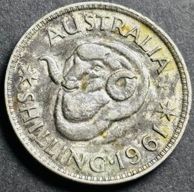 文馨钱币收藏第 274 场，批量银币，散币场 长期接收代拍品 - 1961 年英属澳大利亚伊丽莎白二世 1 先令银币，第二版 500 银