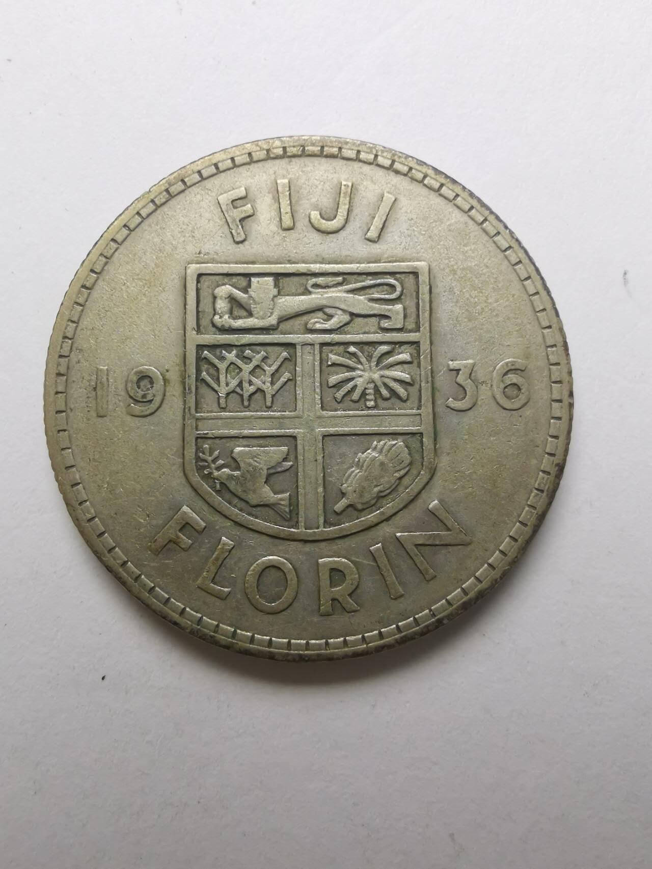 巨藏钱币第三期10月7日8点古今中外硬币套装银币 英属斐济1936年1福林银币-乔治五世11.2克