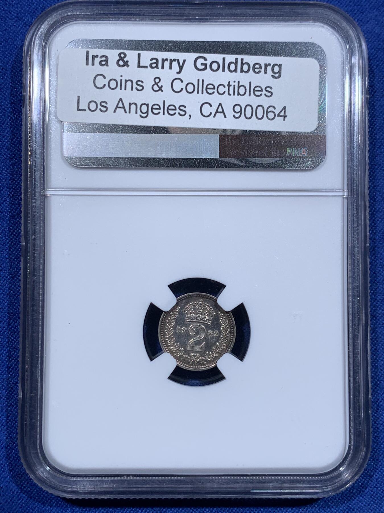 《竞宝斋》第425场 周日，周一  2场连拍 （全场包邮） 四枚一组 NGC UNC 英国1932年乔治五世灌足节一套（外拍编号保留，细节不错）