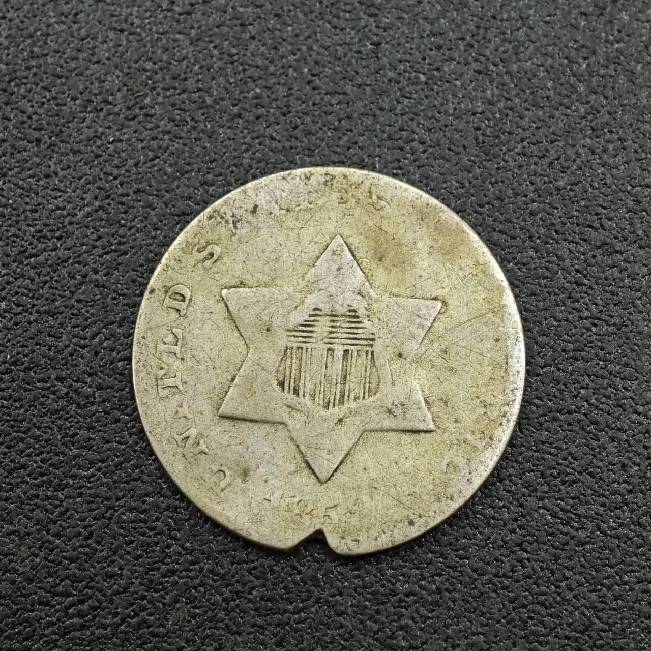 【淘币小摊】限时拍第七百五十九拍  国庆10连拍 小银币场 外出13号发货 满百包邮可预留两周  周一统一发货  美国1857年3分银币