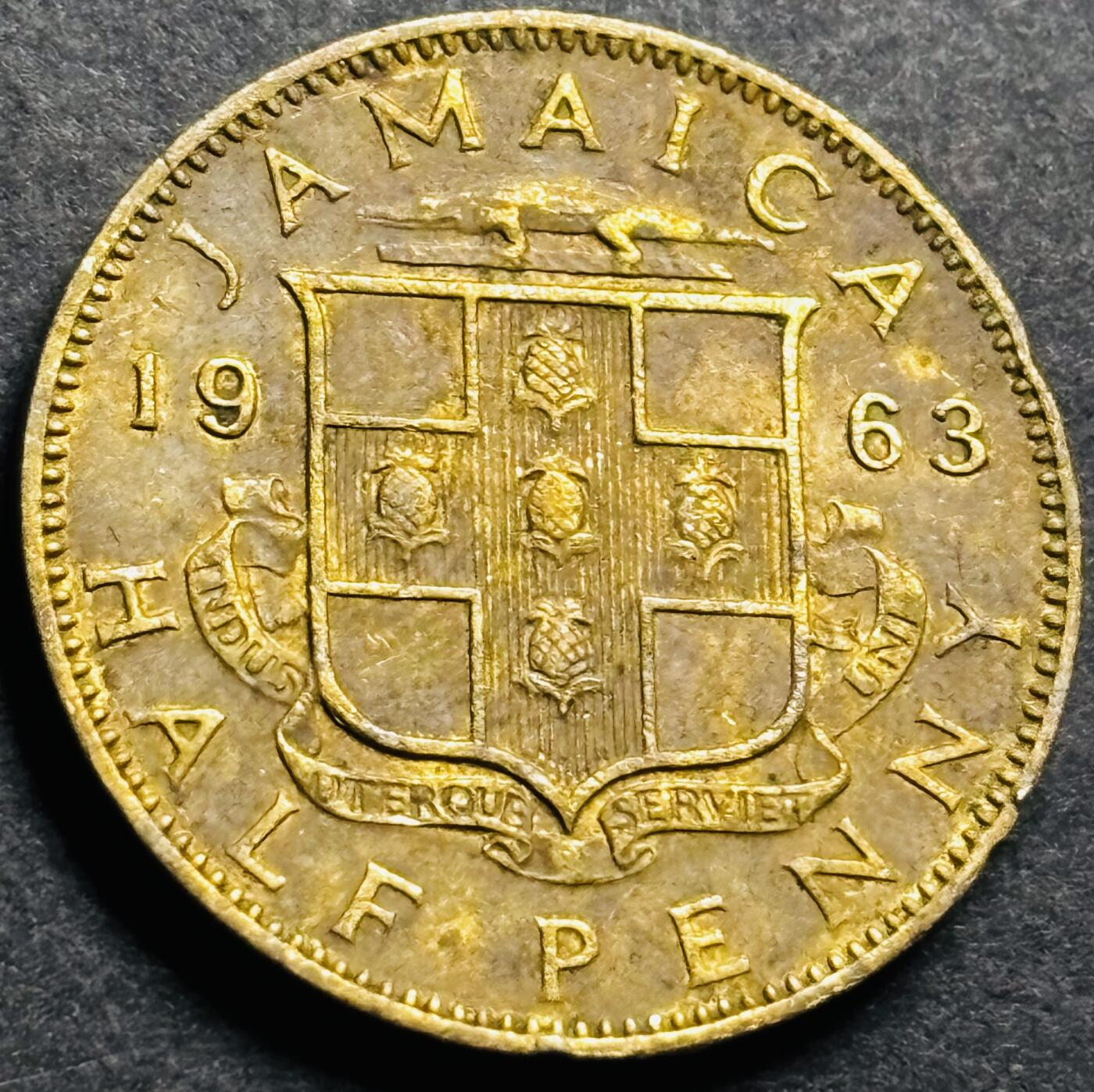文馨钱币收藏第 274 场，批量银币，散币场 长期接收代拍品 1963 年英属牙买加伊丽莎白二世 半便士 第一版关门年