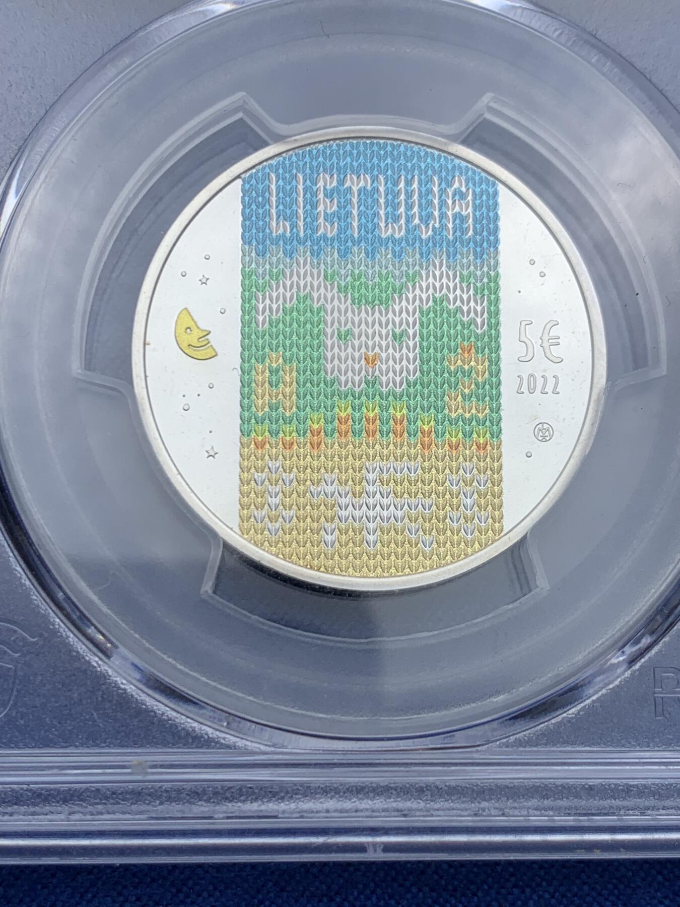 《竞宝斋》第425场 周日，周一  2场连拍 （全场包邮） PCGS PR68DCAM 立陶宛2022年我童年的故事-Zuikis Puikis银币 925银 12.44g