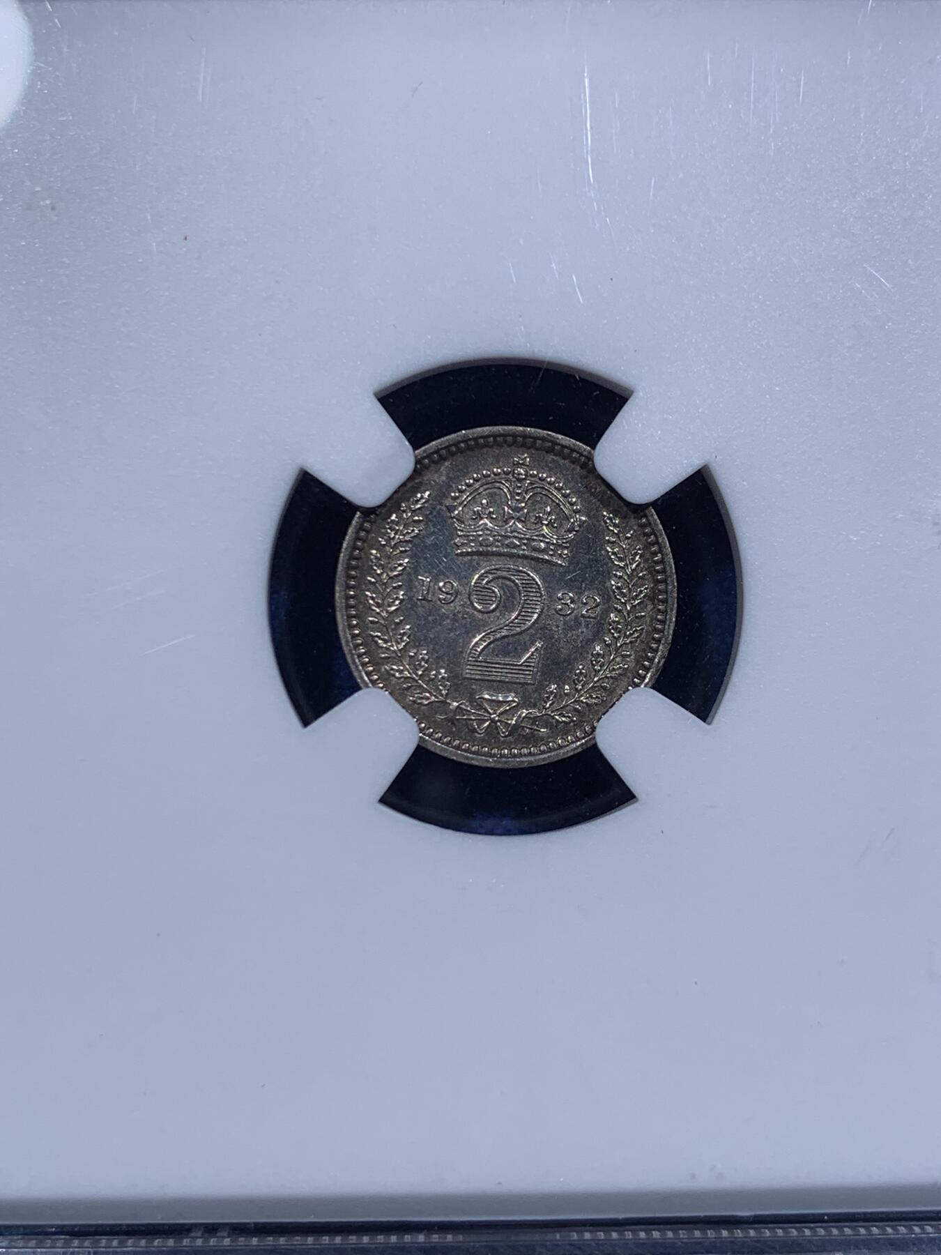 《竞宝斋》第425场 周日，周一  2场连拍 （全场包邮） 四枚一组 NGC UNC 英国1932年乔治五世灌足节一套（外拍编号保留，细节不错）
