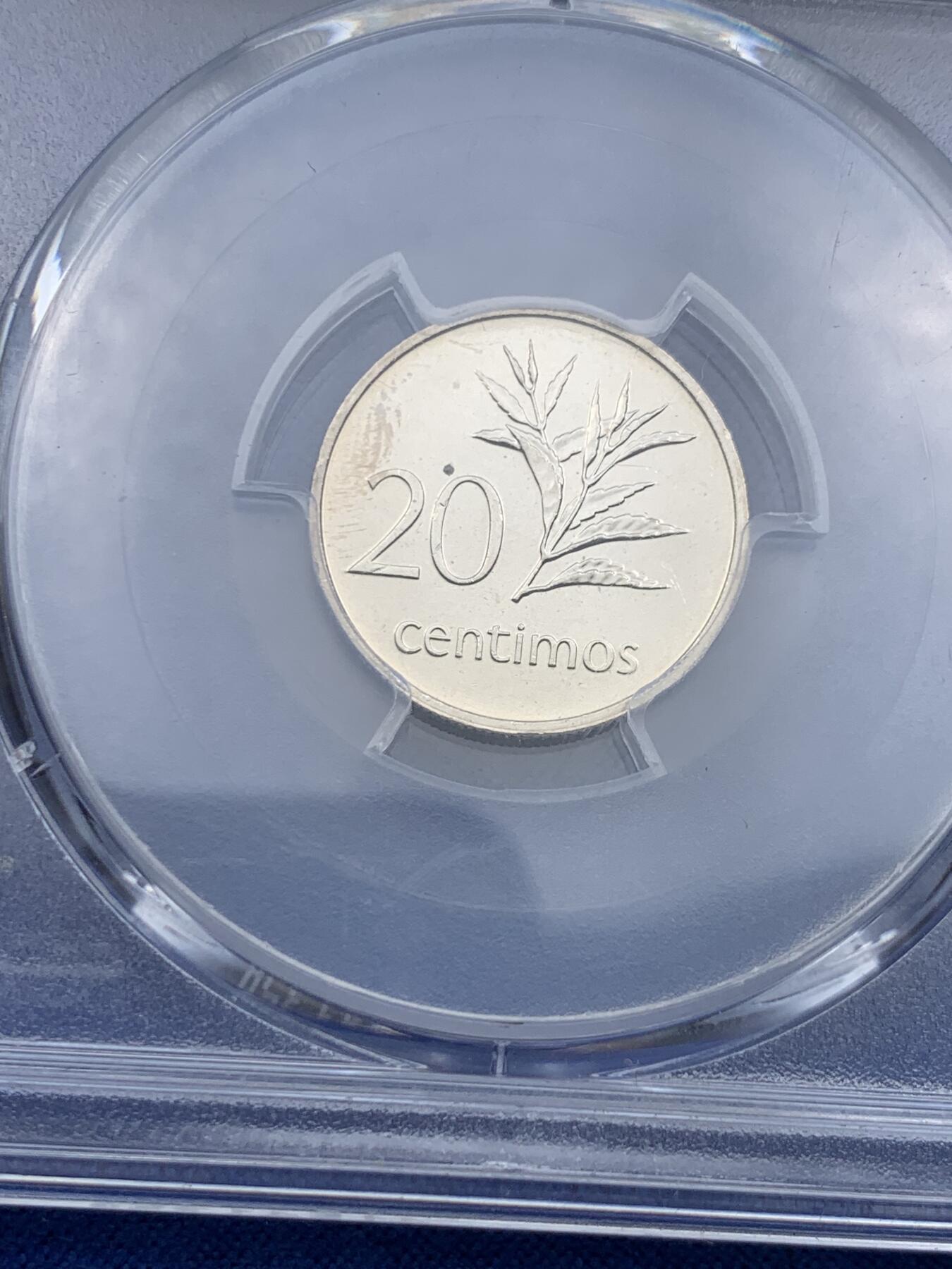 《竞宝斋》第425场 周日，周一  2场连拍 （全场包邮） 亚军分 PCGS MS66 莫桑比克1975年20分 高分好状态 更高分仅一枚