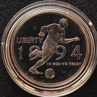 【全场包邮】纯粹捡漏拍466场-待排序 - 美国1994年半元美国世界杯精制纪念币