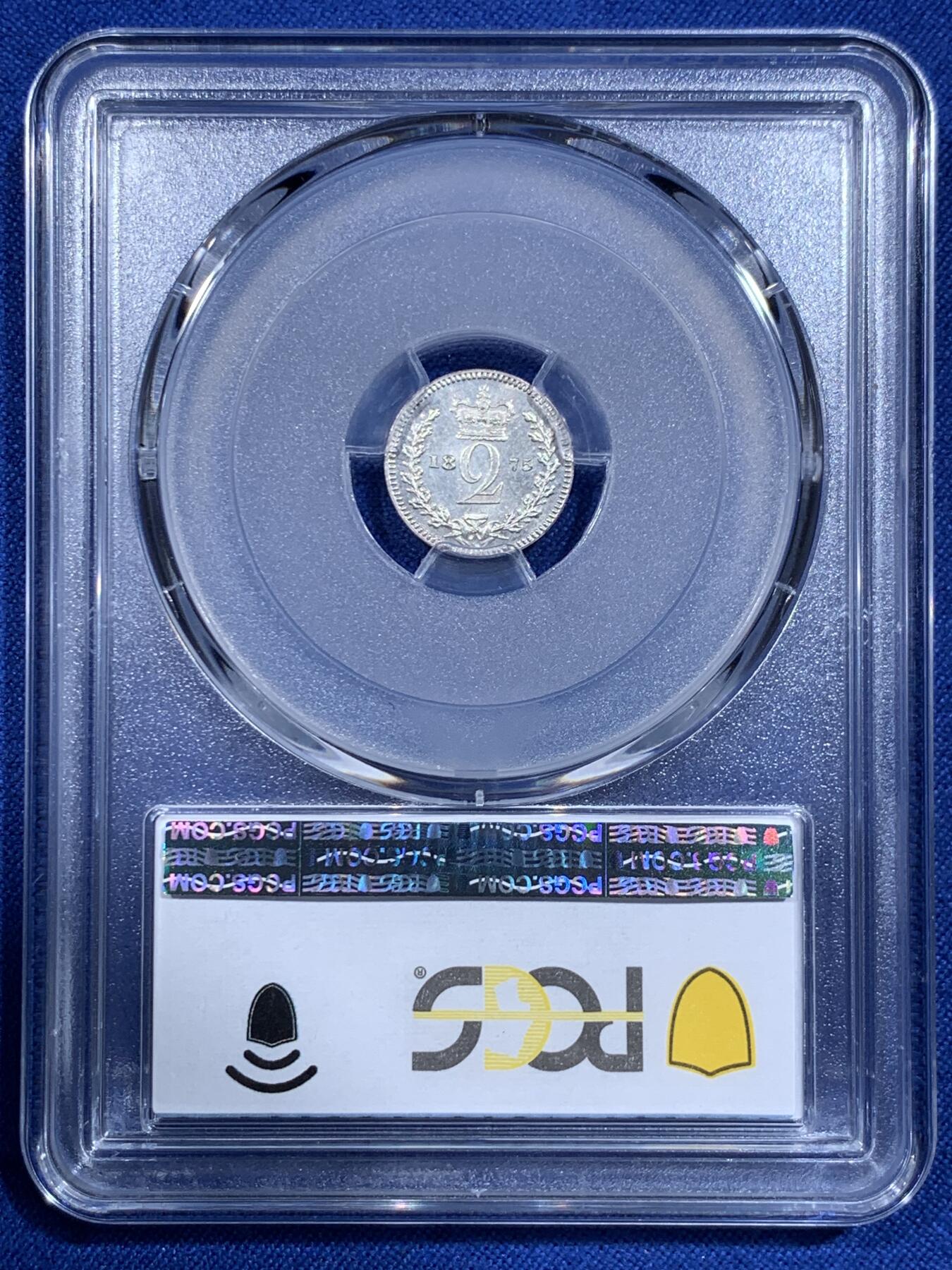 《竞宝斋》第425场 周日，周一  2场连拍 （全场包邮） 四枚一组 PCGS PL UNC-64 英国1875小维濯足币，原光状态，打制犀利，可惜一枚没给分，非常少的品种。细节见图