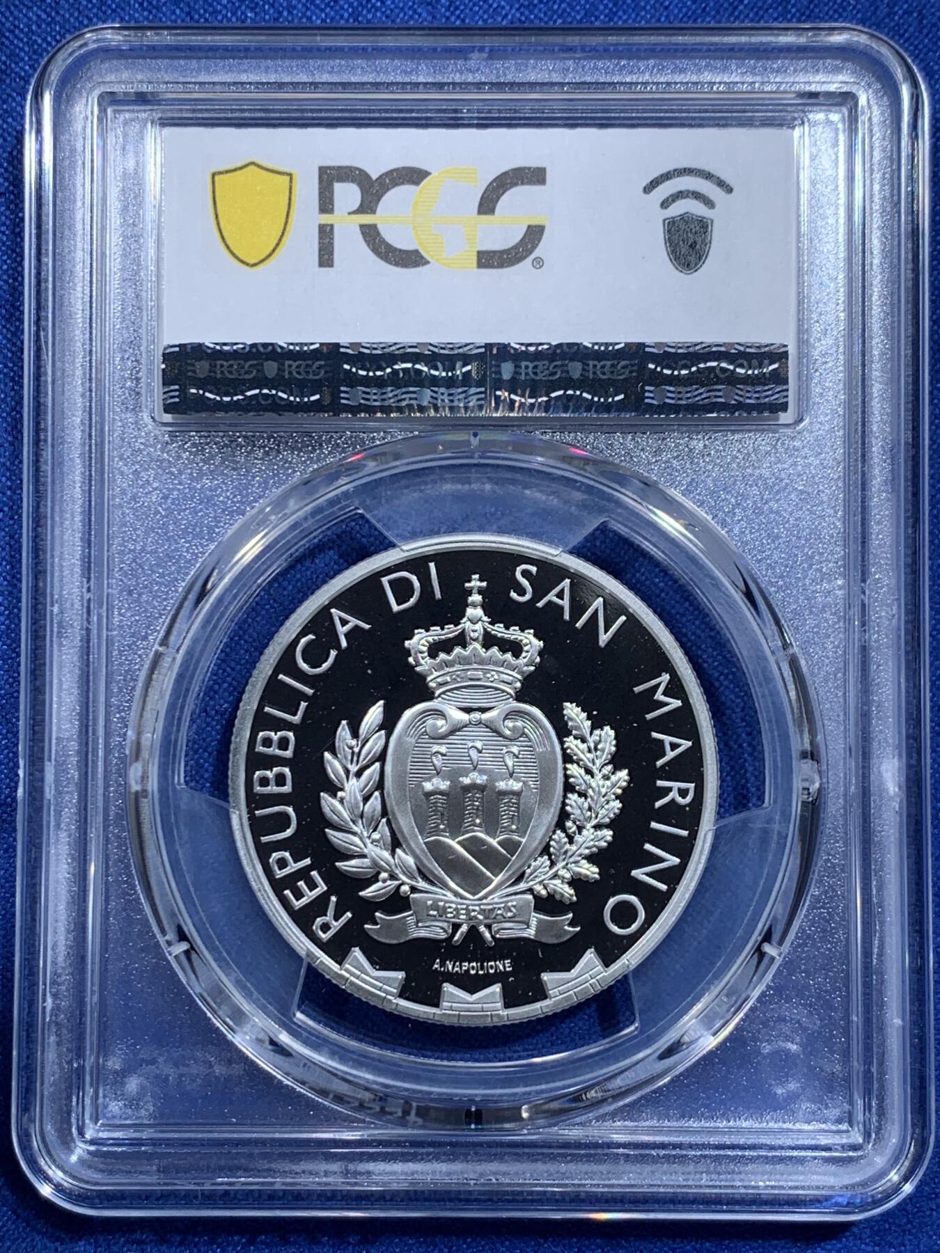 《竞宝斋》第425场 周日，周一  2场连拍 （全场包邮） PCGS PR70DCAM 圣马力诺2023年加入世界遗产名录15周年10欧精制银币（精稀品类！22.4克重，925银，币径34MM，限量发行2500枚，盒证齐全）