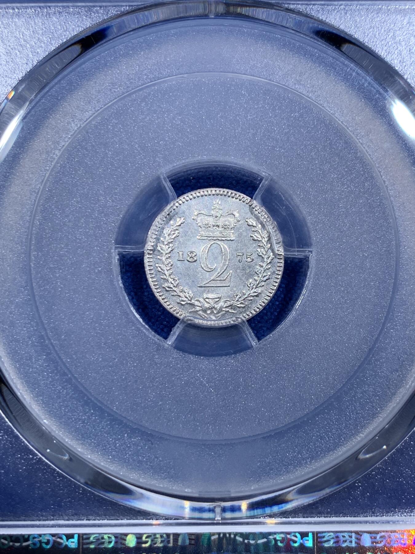 《竞宝斋》第425场 周日，周一  2场连拍 （全场包邮） 四枚一组 PCGS PL UNC-64 英国1875小维濯足币，原光状态，打制犀利，可惜一枚没给分，非常少的品种。细节见图