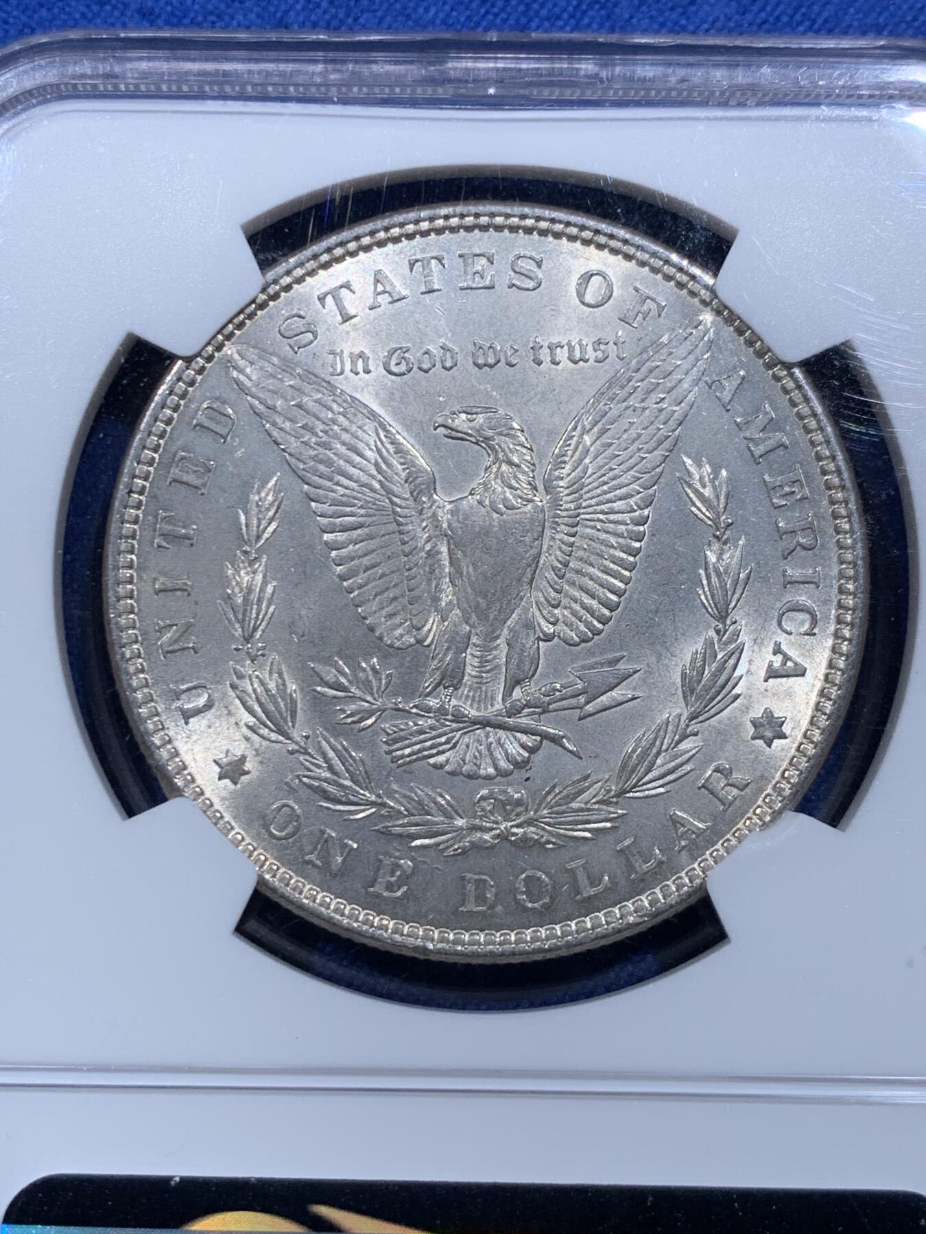 《竞宝斋》第425场 周日，周一  2场连拍 （全场包邮） NGC UNC 美国1882年摩根1美元银币